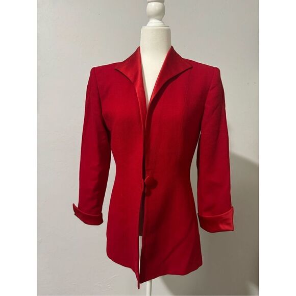Christian Dior Red vintage wool blazer Suit coat 6 - Picture 1 of 6
